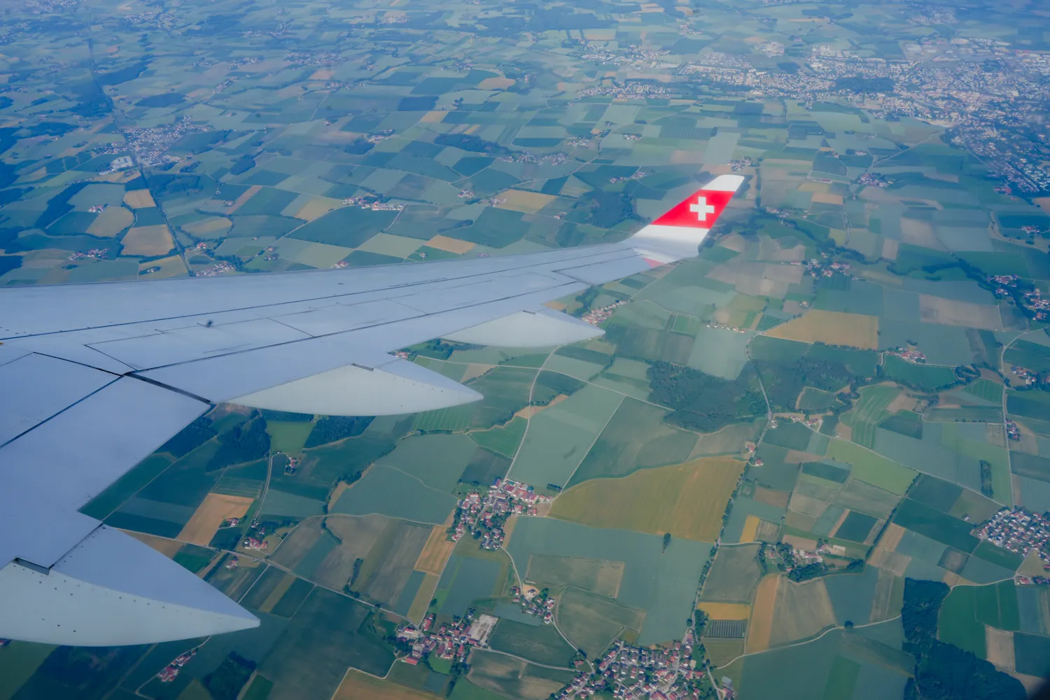 スイス上空からの景色